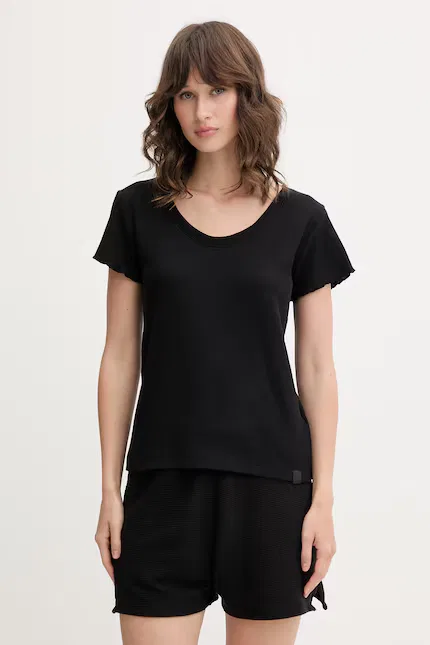 Футболка пижамная Cosy Waffle T-Shirt BOSS, черный