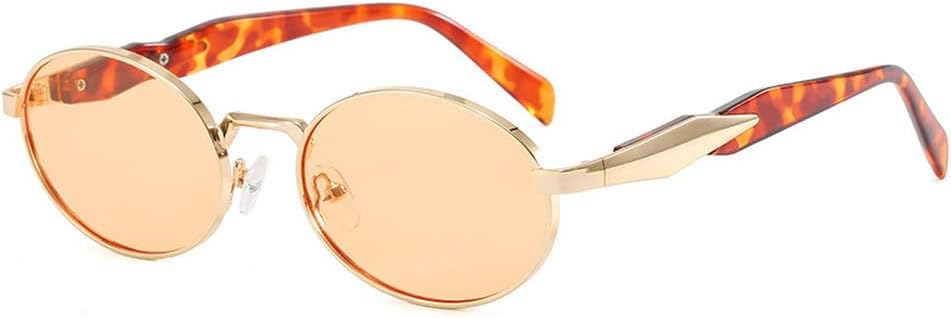 

Ретро овальные металлические солнцезащитные очки для женщин и мужчин, роскошные модные женские солнцезащитные очки в стиле панк, унисекс, стильные, UV400 TKKTLLT, Goldchampagne