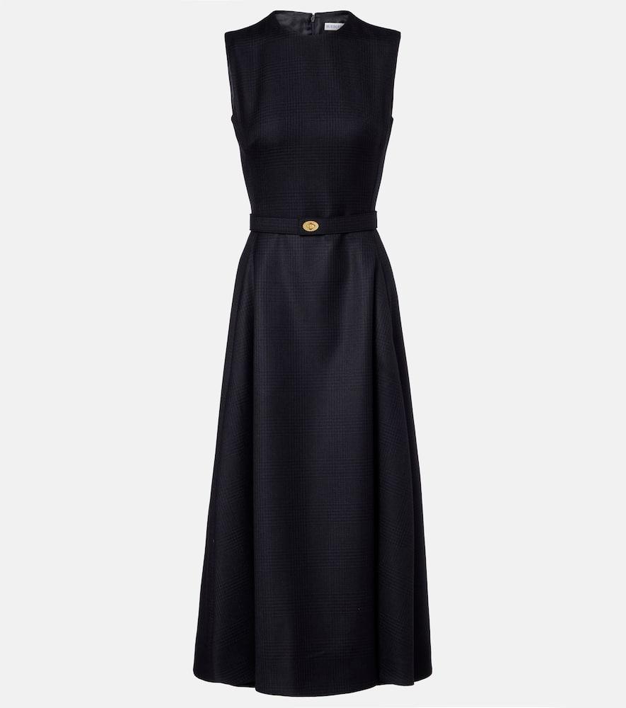 

Платье миди из шерсти в клетку принц уэльский Burberry, Tarmac G/Dk Pewter G