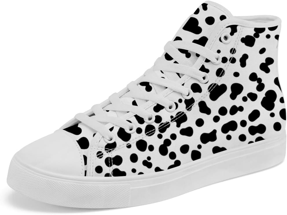 

Кеды на высокой платформе с принтом далматина Chebing, кеды с пятнами далматина, шнуровка, повседневная обувь для женщин и мужчин, белый