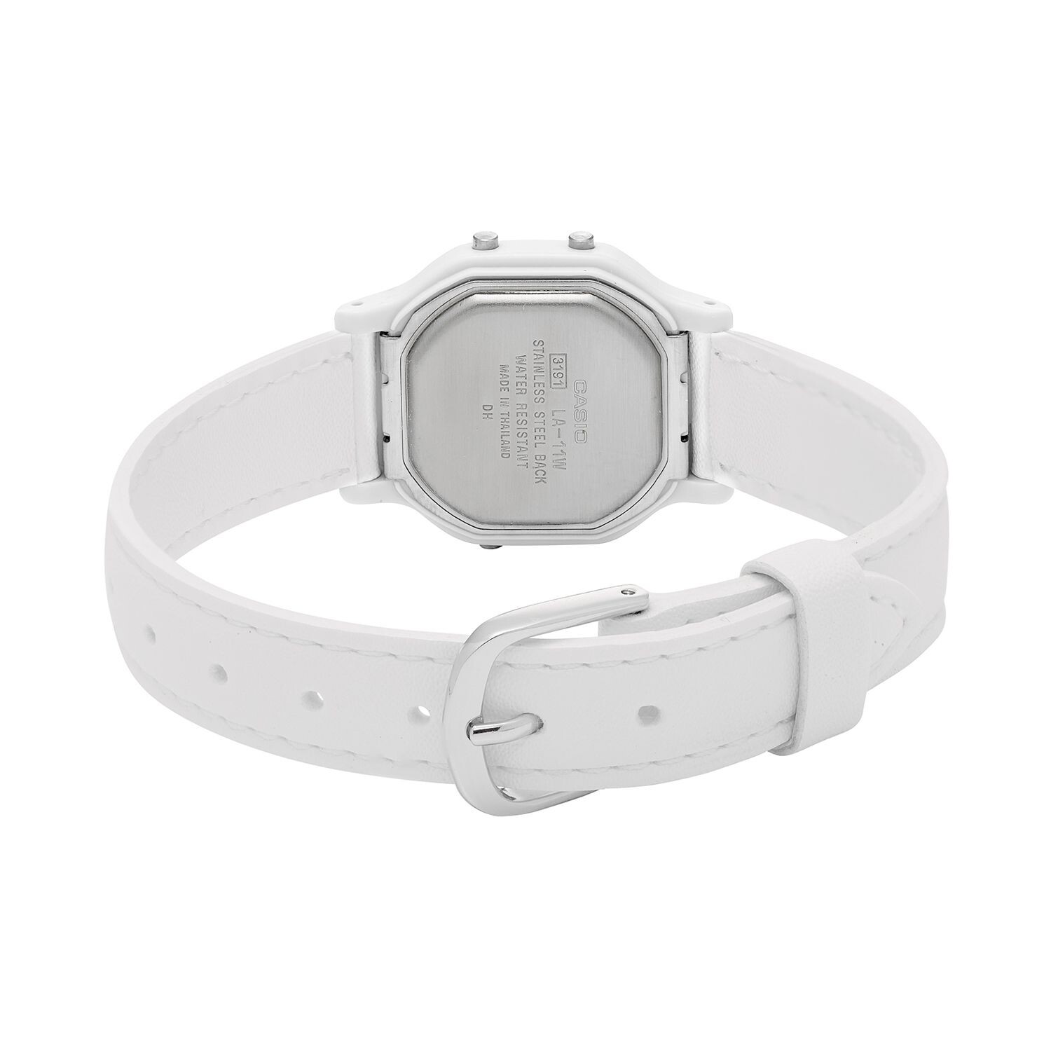 Женские классические цифровые часы с хронографом Casio, белый — фото 3