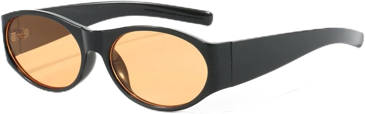 

Солнцезащитные очки с защитой от УФ-излучения UV400 | Толстая оправа, широкие дужки | Для женщин и мужчин, для занятий спортом на открытом воздухе и вождения DSVIGF, Black Orange