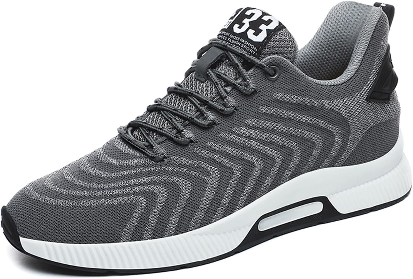 

Кроссовки BMINFEE с невидимой платформой, увеличивающие рост, спортивные кроссовки, воздухопроницаемые, для улицы, с противоскользящей подошвой, высота 6 см, серый