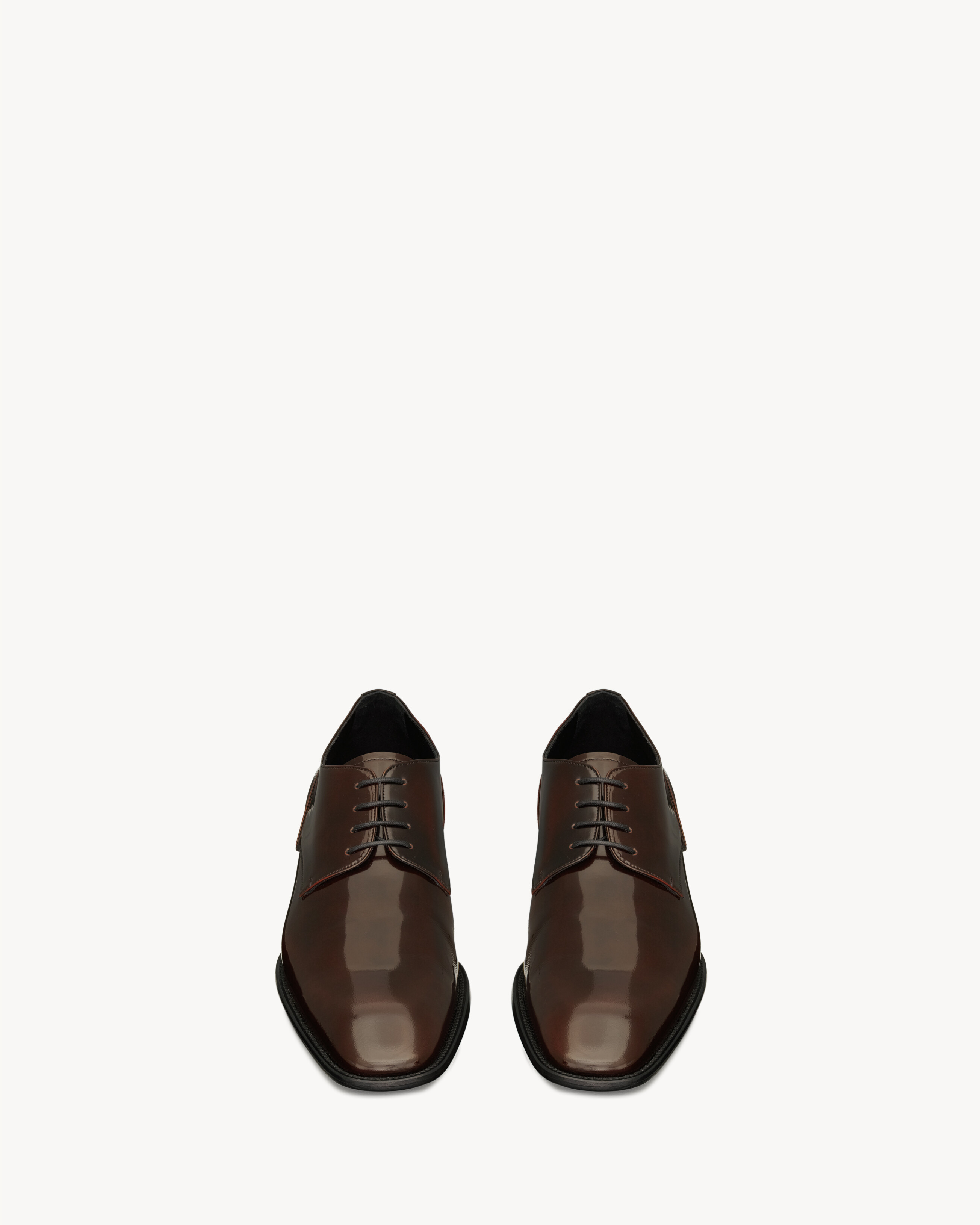 Дерби STANTON из лакированной кожи Saint Laurent, бордо — фото 2