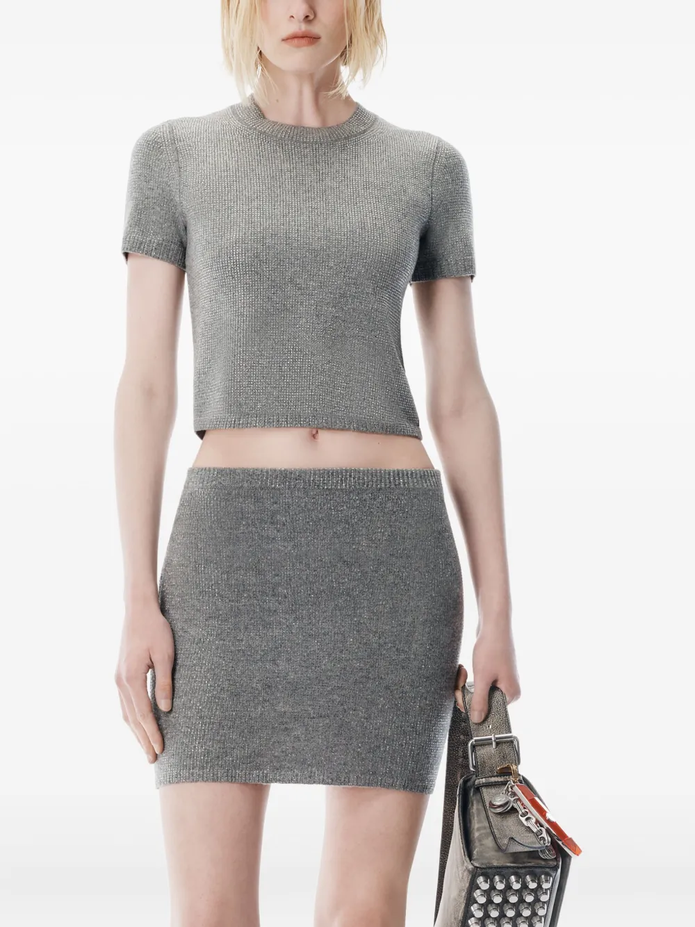 Декорированная футболка с круглым вырезом Alexander Wang, серый — фото 4