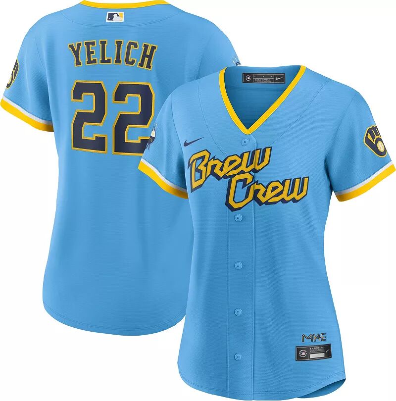 

Женская майка Nike Milwaukee Brewers Christian Yelechi № 22 2023 City Connect Cool Base