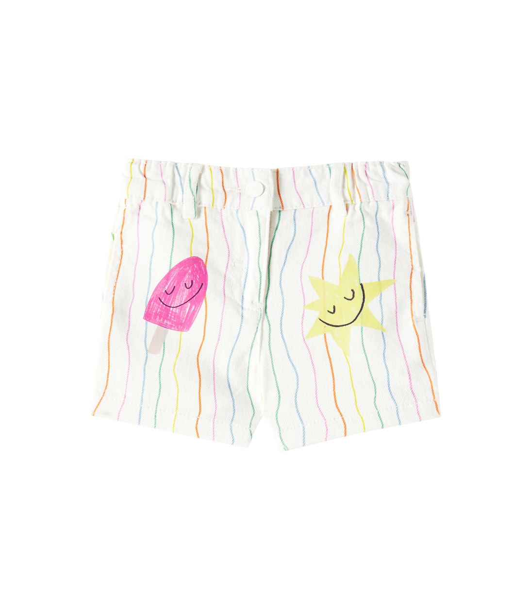 

Детские полосатые хлопковые шорты Stella McCartney Kids, Ivory / Colourful
