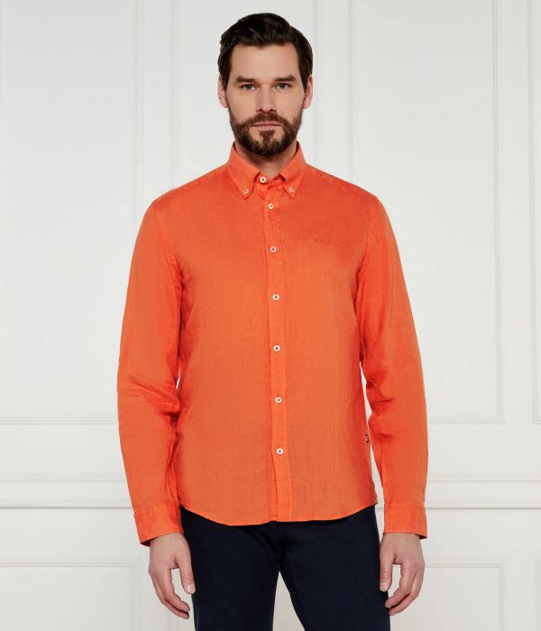 

Льняная рубашка h-liam-bd-e-c1-243 Regular fit Boss, оранжевый
