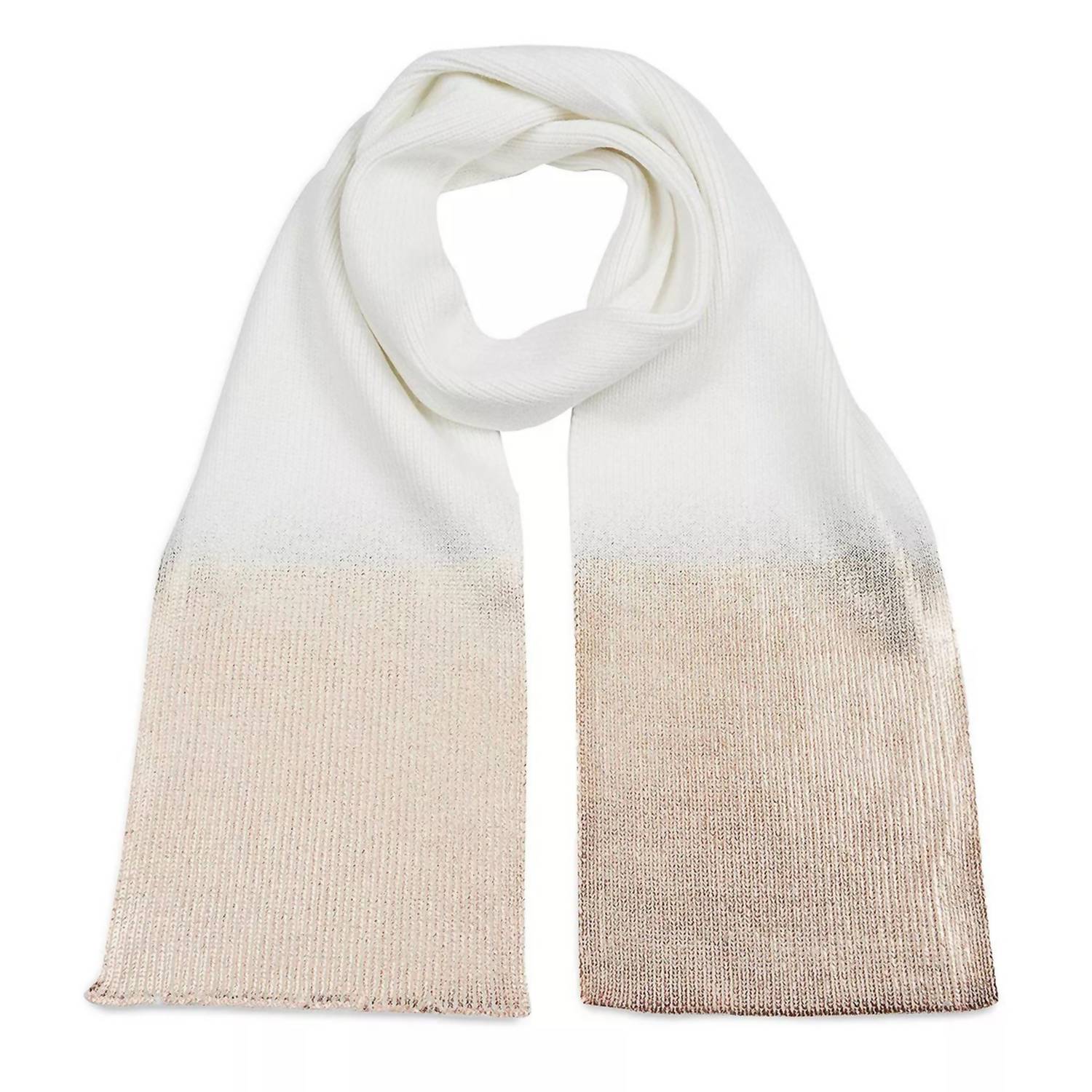 

Женский вязаный шарф Ombre Metallic Knit в цвете Ivory Gold jocelyn