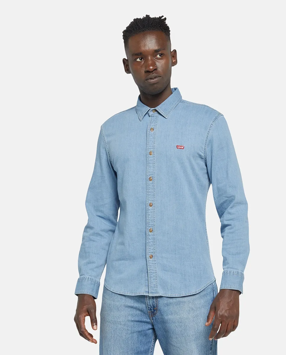 

Мужская рубашка из хлопкового денима узкого кроя Levi's, синий