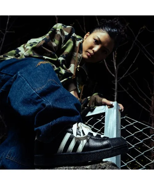 Мужские/женские кроссовки из кожи adidas SUPERSTAR II чёрные