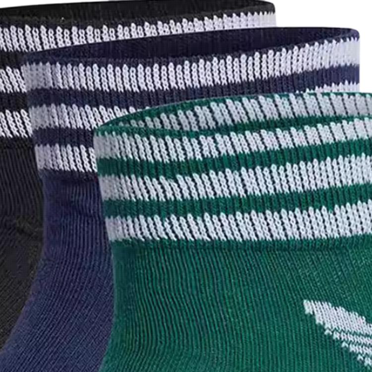 Носки до щиколотки унисекс 3 пары Adidas Originals, 3 пары (Темно-синий+Лесной зеленый+Черный) — фото 4