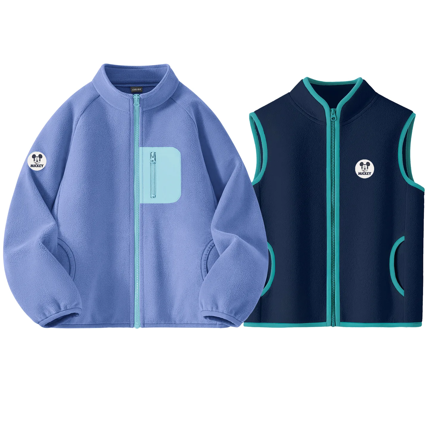 Детская флисовая толстовка с круглым вырезом Disney, Dichi Zhong Round Hook-and-Loop K Coral Blue+Dichi Zhong Round Hook-and-Loop K Night Blue