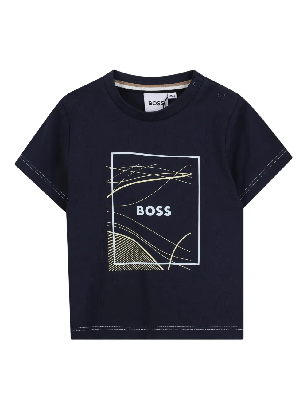 

Футболка с графичным принтом BOSS Kidswear, синий