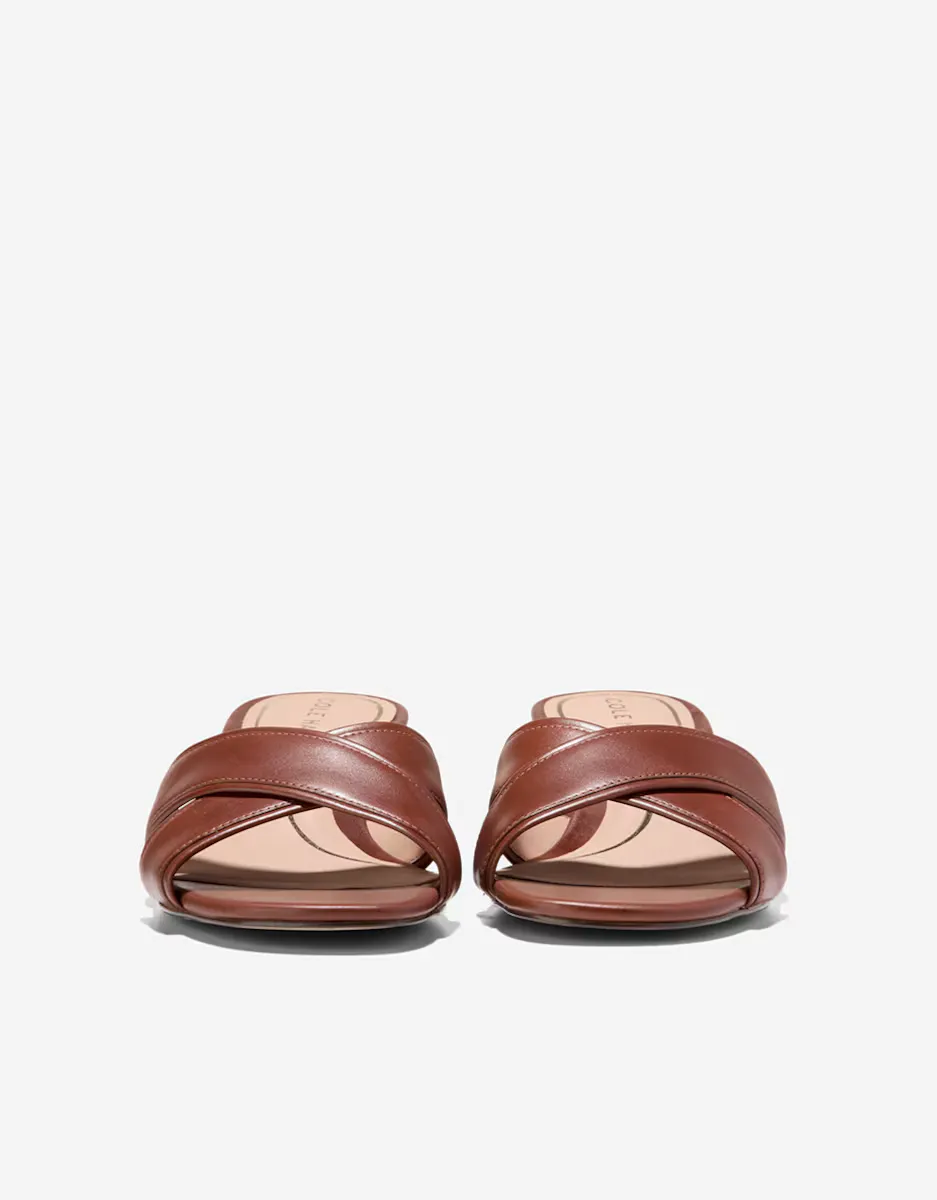 Женские босоножки с перекрещенными каблуками из кожи Cole Haan, коричневый — фото 3
