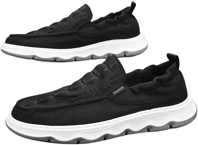 

Мужские лоферы Relaxed-Fit Slip-On, брезентовые лоферы с поддержкой свода стопы, тапочки для прогулок на улице Soft Time Toy, черный
