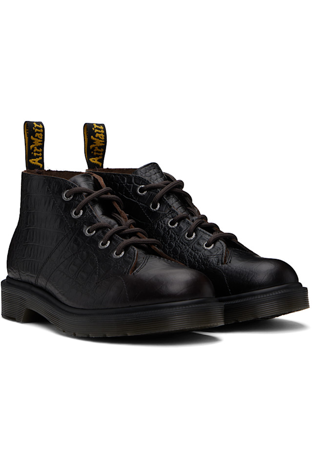 Сапоги из анилиновой кожи Church crocodile Dr. Martens, коричневый — фото 4