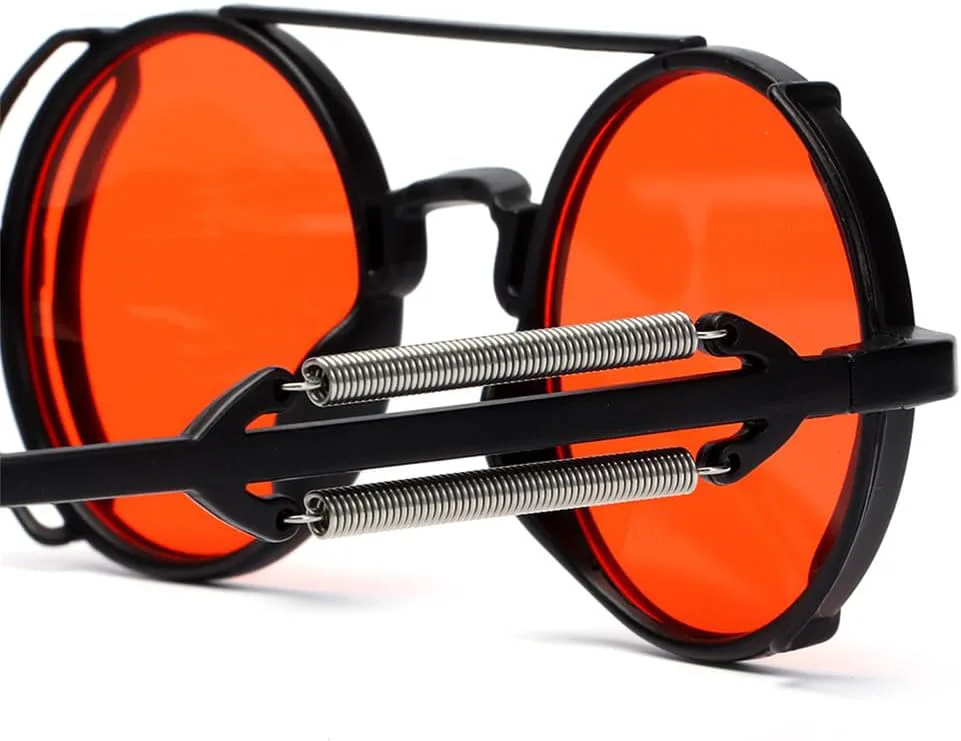 

Готические солнцезащитные очки в стиле стимпанк, классические винтажные круглые солнцезащитные очки в стиле панк с защитой от УФ-излучения UV400 для женщин KTUCN, 11