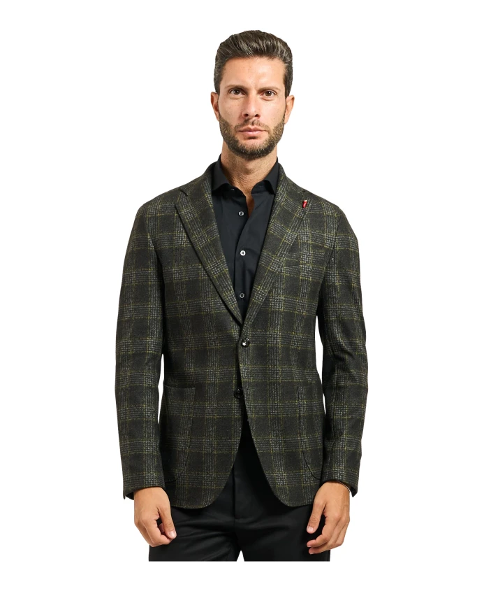 

Зеленая куртка из шерстяной смеси в клетку Mulish, зеленый