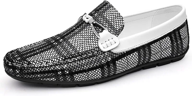 Лоферы для мужчин двухцветные из ПУ кожи, Loafers for Men, сине-белый SayfuR
