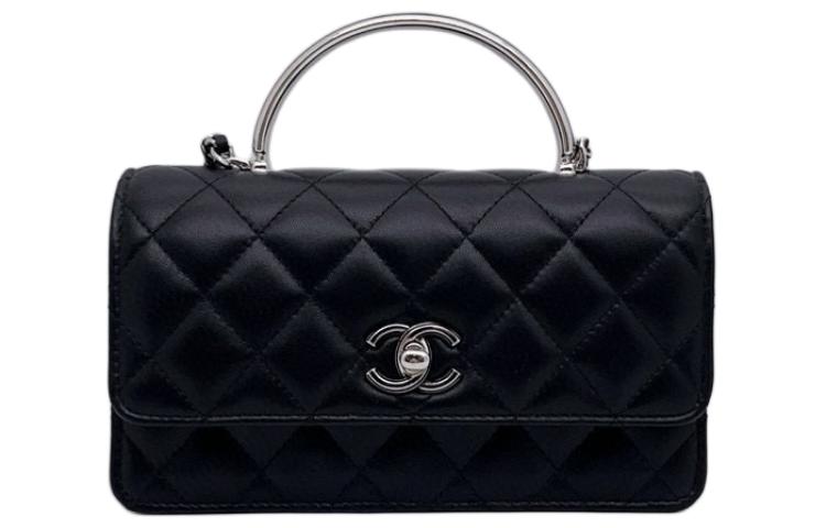 

CHANEL Кожаная сумка с клапаном через плечо кроссбоди женская черная