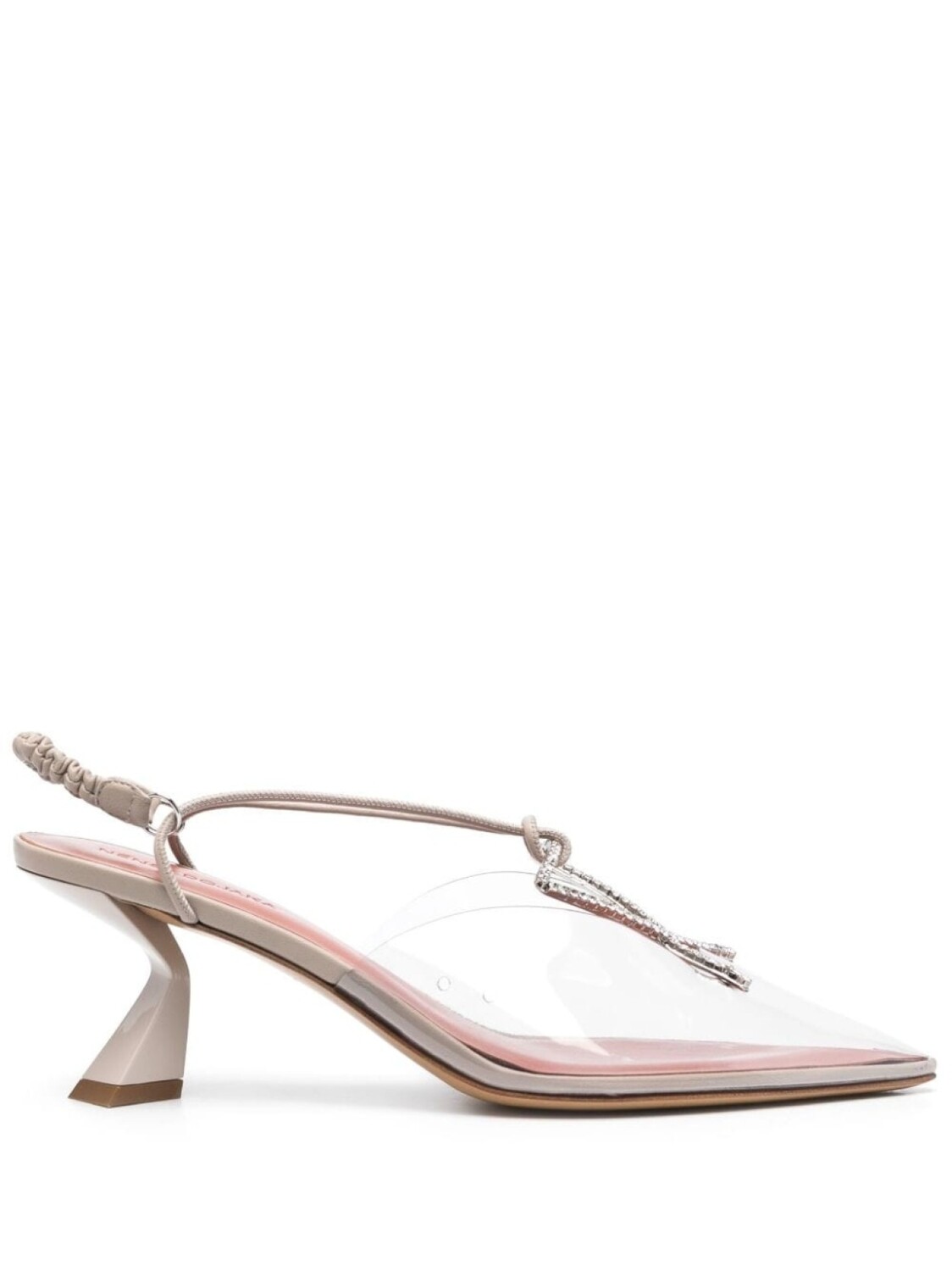 Nensi Dojaka туфли с заостренным носком и кристаллами, нейтральный цвет