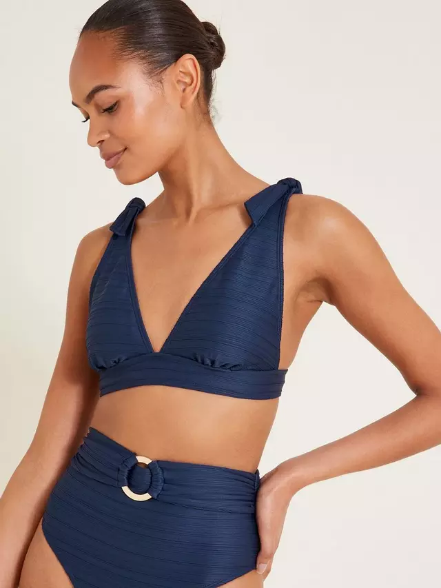 

Топ бикини Monsoon Suzie Bow Shoulder, темно-синий