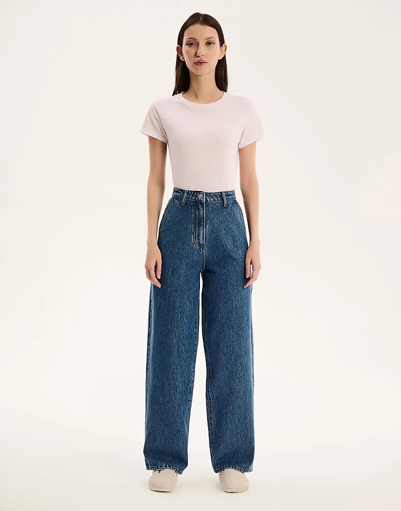 

Джинсы OMNES Wide Leg с высокой посадкой синего цвета