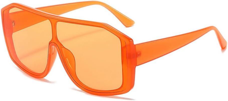 

Ретро-солнцезащитные очки в крупной оправе для мужчин и женщин, модные, роскошные, для активного отдыха, путешествий, вождения, унисекс, защита от УФ-излучения UV400 TKKTLLT, Orange Orange