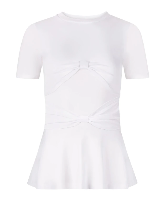 

Футболка с баской и бантом Nina Ricci, белый