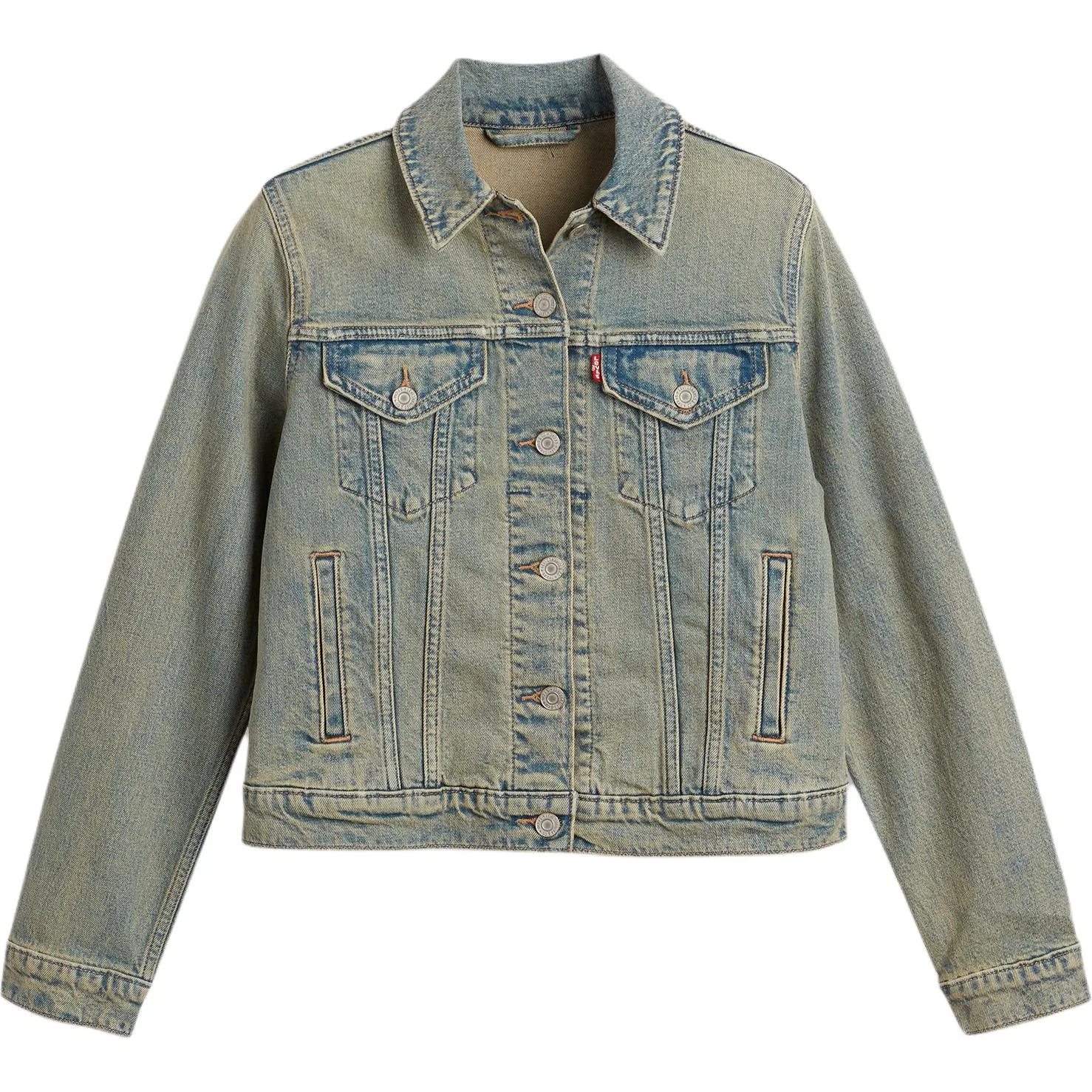 Джинсовая куртка женская light blue, с отложным воротником, прямой крой Levis