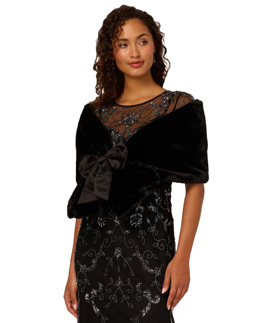 

Женская куртка-накидка с круглым вырезом Adrianna Papell, Black