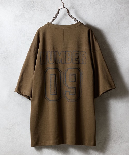 

Футболка из плотного хлопка с номерами NUMBER (N)INE, хаки