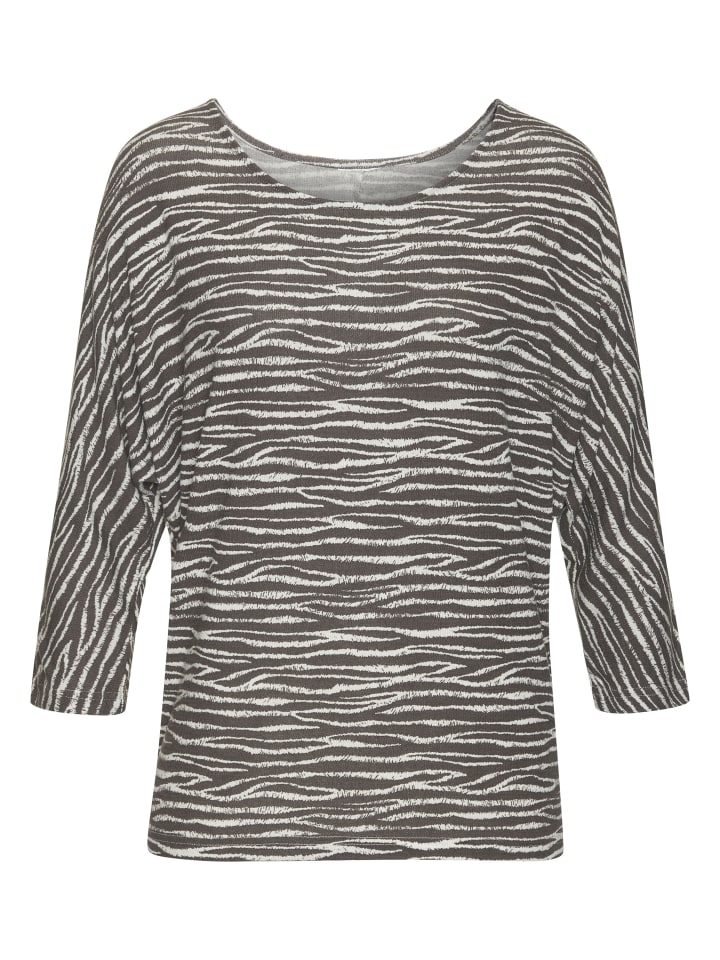 

Рубашка с рукавами 3/4 серо-коричневого цвета LASCANA