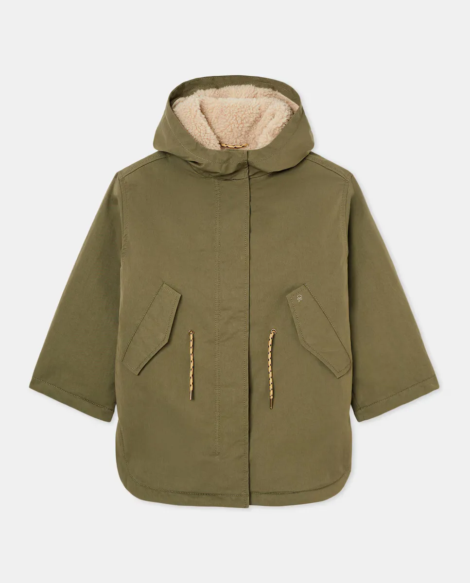 

Саржевая парка для девочки на подкладке из овчины Kids El Corte Inglés, цвет 520 Kaki