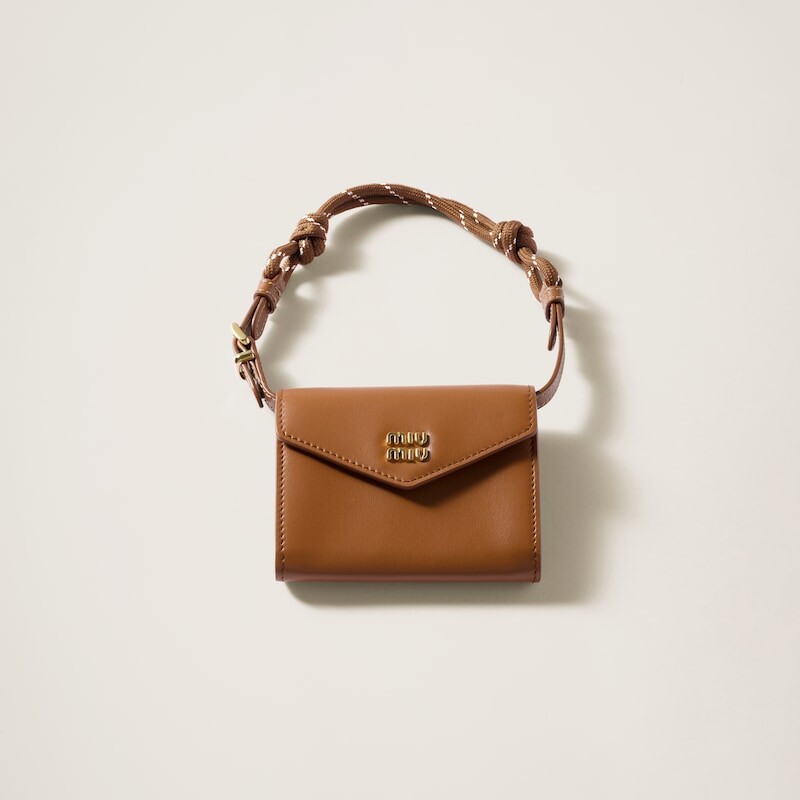 

Кожаный кошелек через плечо Miu Miu, коричневый