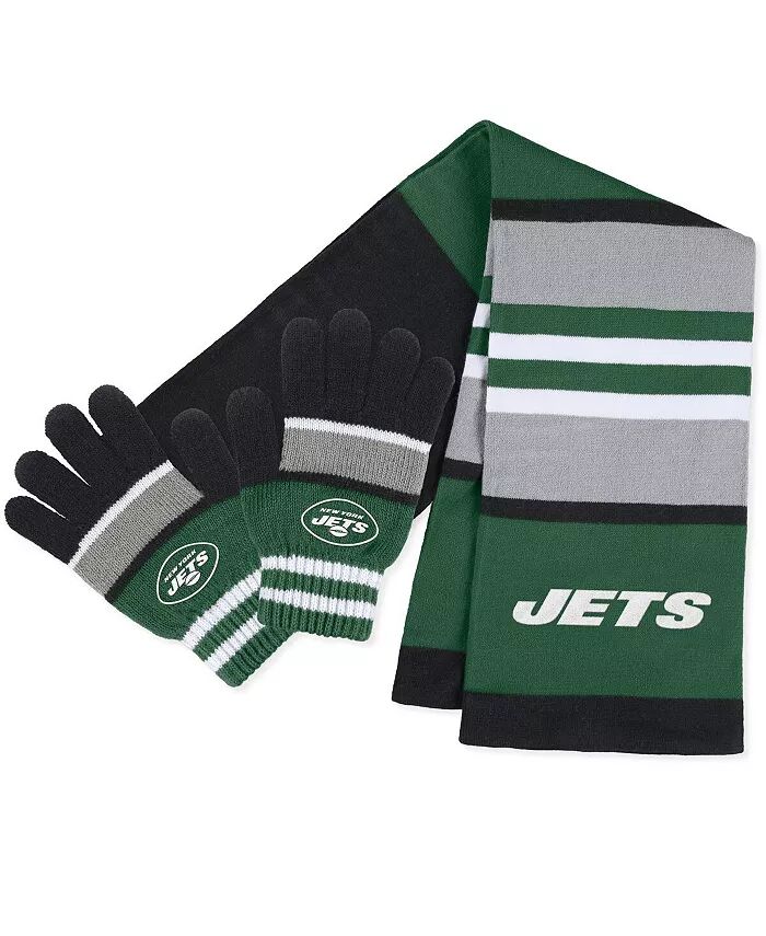 

Женский комплект из перчаток и шарфа в полоску New York Jets Wear By Erin Andrews, зеленый