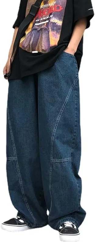 

Oversized baggy джинсы в стиле киберпанк для мужчин и женщин, loose high waist wide leg Donloise