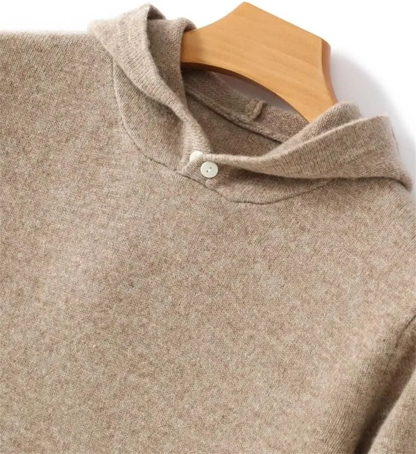 Свитшот с капюшоном из мериносовой шерсти, Light Gray Black — фото 2