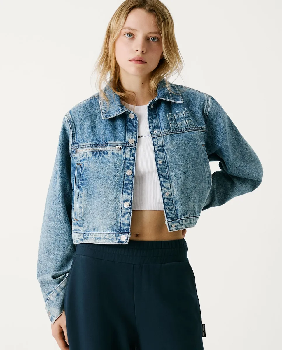 

Женская укороченная джинсовая куртка Pepe Jeans, синий