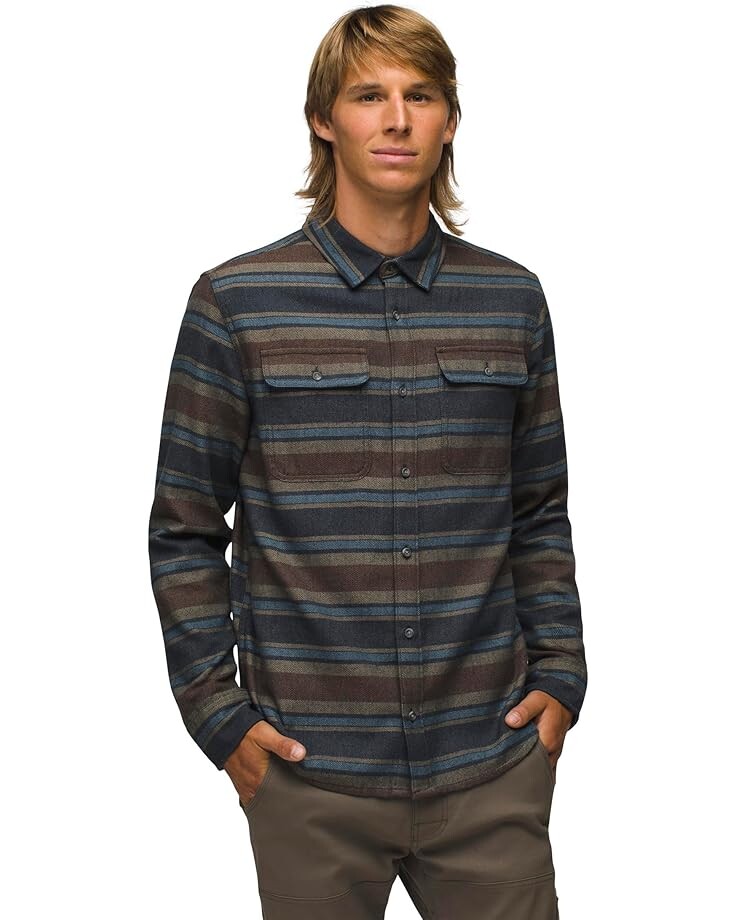 

Рубашка Prana Westbrook Flannel Shirt, цвет Stormy Night Stripe 1