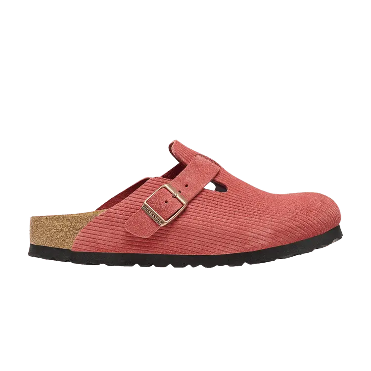 

Кроссовки Birkenstock Boston Suede Embossed Corduroy Narrow Sienna Red, красный