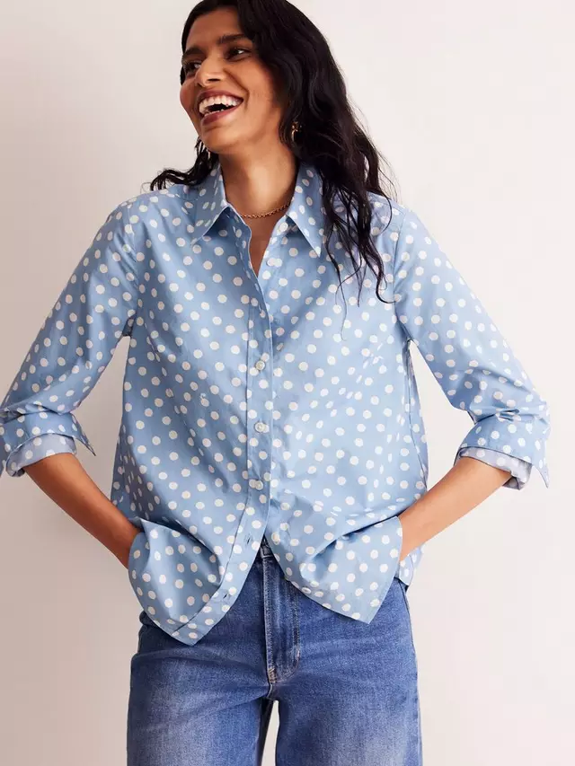 

Рубашка Boden Sienna Polka Dot, цвет blue/white