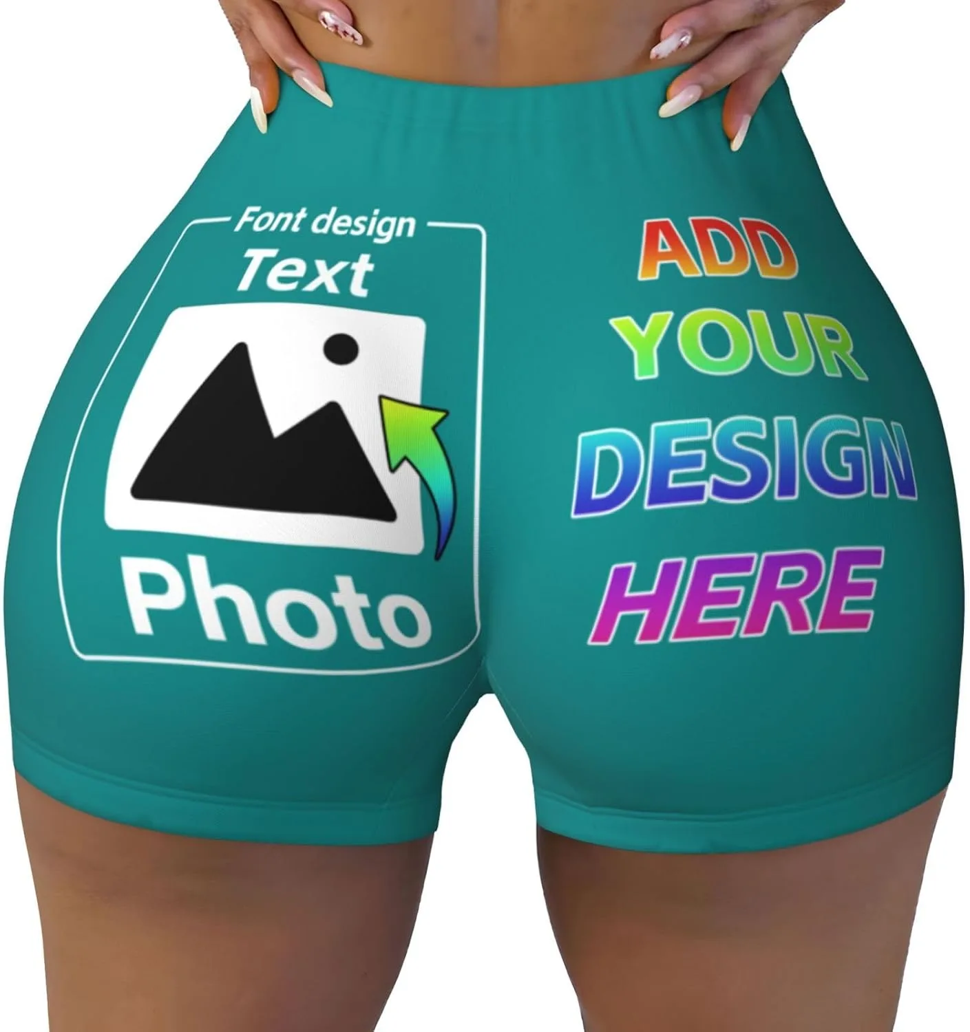 

Персонализированные шорты для йоги с принтом спереди и сзади