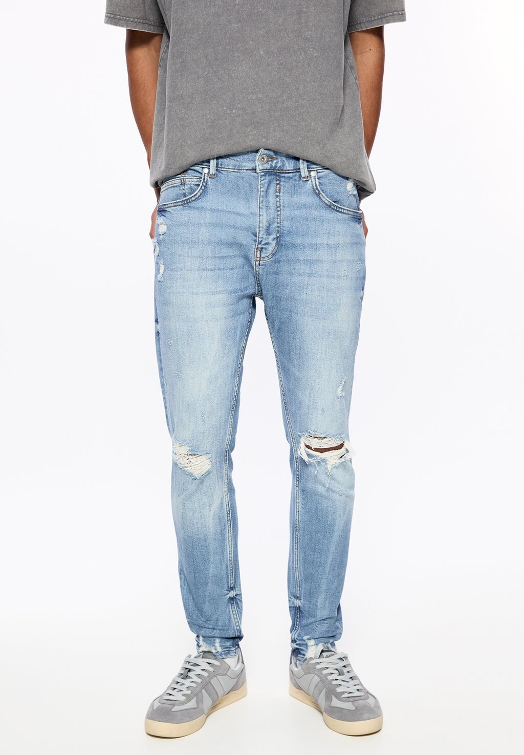 

Джинсы слим Carrot Fit PULL&BEAR, синие
