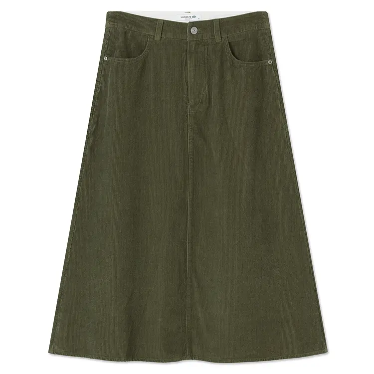

Женская повседневная длинная юбка fw25 LACOSTE, оливковый