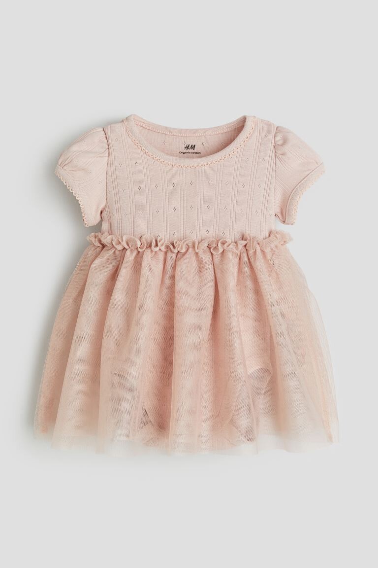 

Платье из тюля с боди H&M, розовый