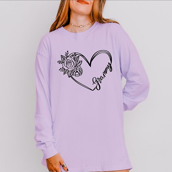 

Футболка с длинным рукавом Grammy heart outline garment dyed Simply Sage Market, Orchid, Зеленый, Футболка с длинным рукавом Grammy heart outline garment dyed Simply Sage Market, Orchid