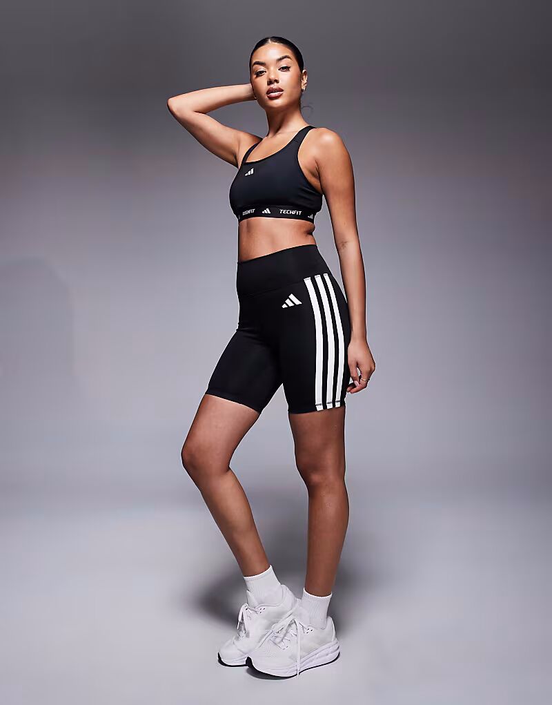 Бюстгальтер Adidas Training Tech Fit со средней поддержкой черного цвета Adidas Performance — фото 3