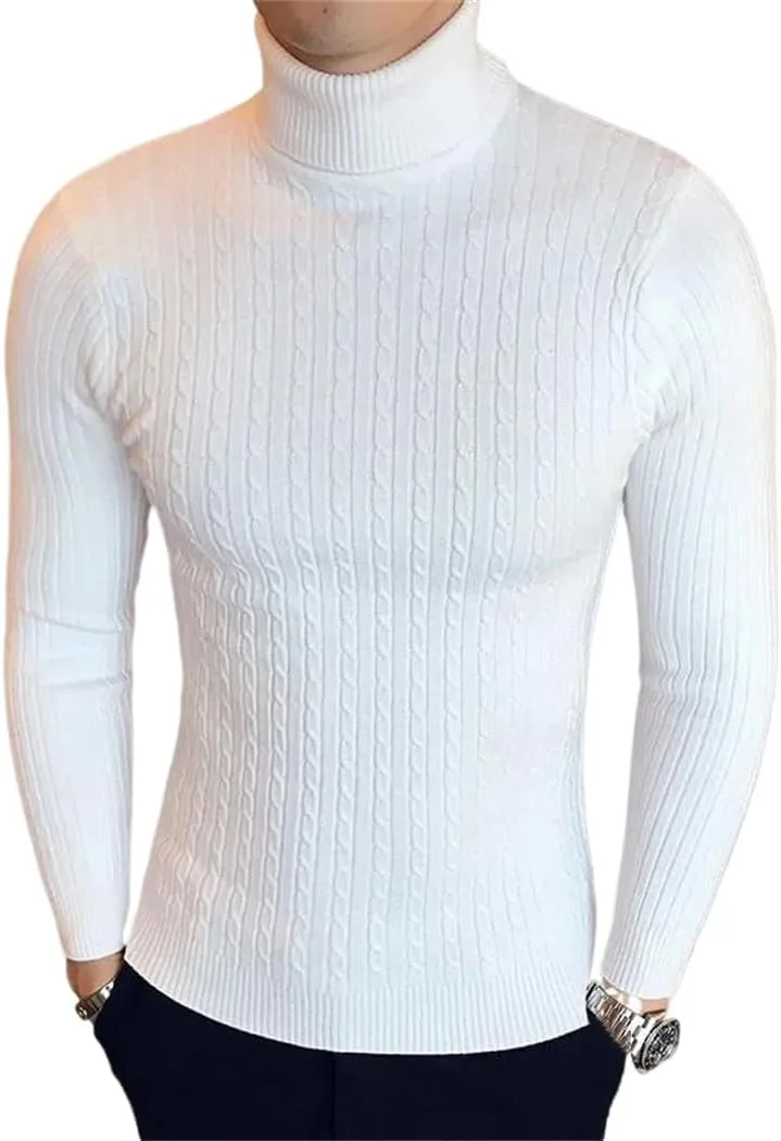 

Мужской свитер-водолазка Slim-Fit, теплый и мягкий